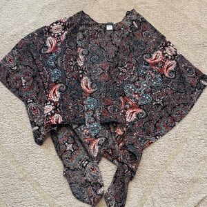 EARTHBOUND Multicolor Paisley Poncho One Size
